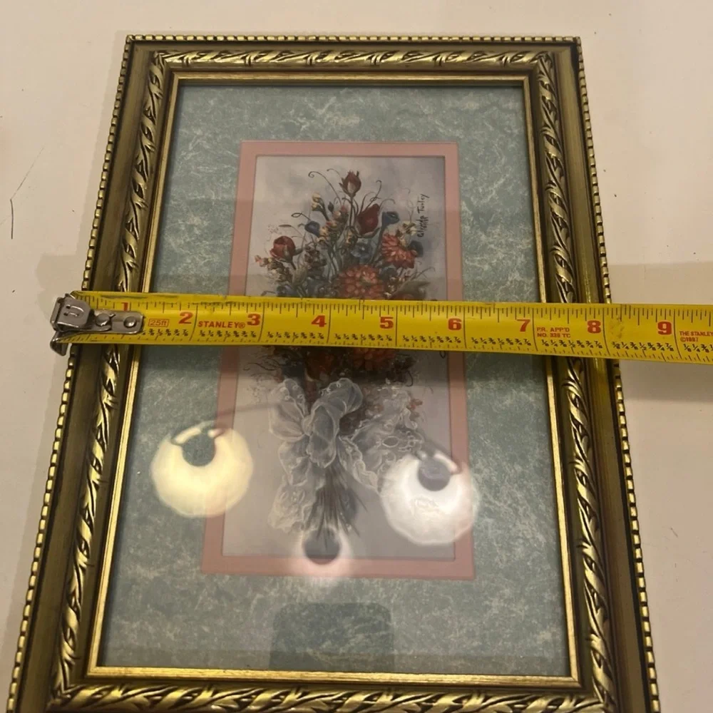 Gold Framed Glynda Turley Victorian Bouquet II Signed Print 1989 #3293/3500 Vtg_7